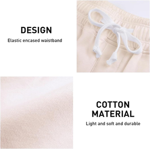 Shorts pour hommes en coton uni avec logo personnalisé, taille élastique, coupe-vent, écologiques, style streetwear, en molleton, pour la mode - Product Image 2