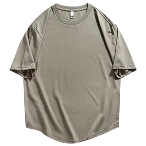 เสื้อยืดทรงหลวมไหล่ตก ผ้าฝ้ายถัก 100% สีตามสั่ง - Product Image 1