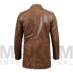 Nueva Chaqueta Bomber de Cuero de Primera Calidad, Diseño OEM, Cierre de Cremallera, Impermeable, Resistente al Viento, Corte Ajustado, para Invierno - Product Image 5