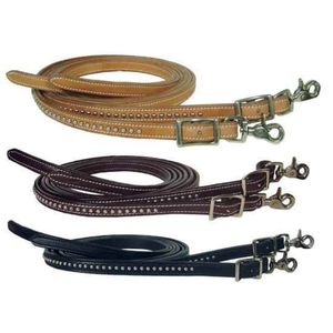 Riendas de Cuero Genuino con Puntos Decorativos, Riendas Western para Caballo, Duraderas, para Entrenamiento y Paseos, de Primera Calidad, para Uso Intensivo - Product Image 1