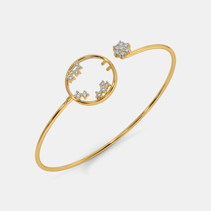 Elegante Brazalete de Oro con Diamantes Cultivados en Laboratorio y Diseño Floral Circular - Product Image 2