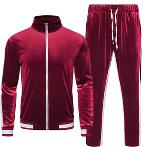 Ensemble de survêtement décontracté unisexe en velours, deux pièces, sweat à capuche et pantalon, doux et chaud, design avec strass, logo personnalisé disponible - Product Image 1