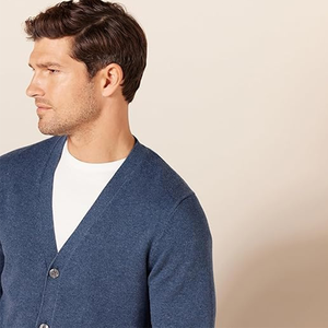 Suéter tipo cárdigan clásico de punto con botones para hombre - Product Image 4