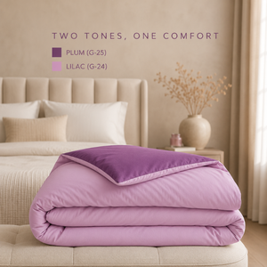 250 GSM Plum Lilac Reversible Dual Tone Microfiber Comforter | Lightweight All Season <b>Bedding</b> <b>Quilt</b> for Home Bedroom Daily Usage - Product Image 3