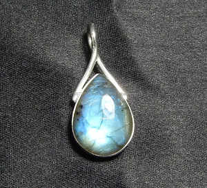 Colgante en forma de pera de Plata de Ley 925, colgante grande de labradorita hecho a mano, regalo de venta de San Valentín - Product Image 3