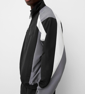 Custom Mens Lightweight Sporty Colorblock Tracksuit Windproof Windbreaker Activewear Zip Jacket Jogger <b>Pants</b> Set - Product Image 5