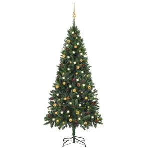 Árbol de Navidad preiluminado artificial verde 70,9 con juego de bolas - Product Image 1