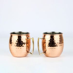 copper plated moscow mule <b>mugs</b> <b>set</b> with smooth exterior finish designed for chilled beverages in kitchen bar and dining use - Product Image 2