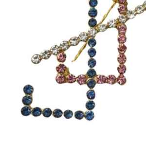 JJOA Pin de Diamantes de Imitación Rosa y Azul con Diseño en J, Broche Elegante con Diamantes de Imitación para Chaquetas y Accesorios, Pin de Joyería Elegante - Product Image 4