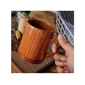 Handmade Wooden Mug Natural Solid Wood Coffee Cup Rustic Design Eco Friendly Drinkware for Home Cafe - Product Image 3