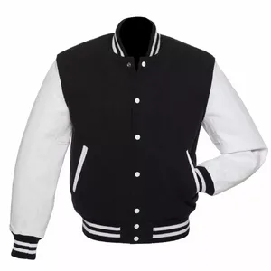 <b>Men</b> Plain Blank Varsity Letterman <b>Jackets</b> 2026 Wholesale Custom Latest Designs <b>Long</b> Sleeve Leather/wool made <b>Jacket</b> for <b>men</b> - Product Image 1