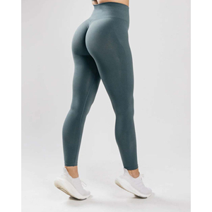 Leggings Deportivos de Cintura Alta para Mujer, Color Azul, Sin Costuras, Corte Ajustado, Hechos con 51% Poliamida, 38% Poliéster, 11% Elastano, Transpirables - Product Image 4