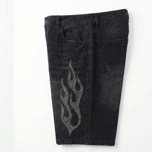 Shorts de mezclilla de corte recto para hombre, estilo clásico informal, material transpirable - Product Image 4