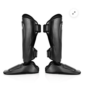 Espinilleras de Cuero Anatómicas Precurvadas Profesionales OEM con Doble Correa para Muay Thai, Kickboxing, MMA y Entrenamiento de Pie y Empeine - Product Image 4