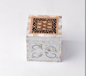 Luxury Decorative Bone Inlay <b>Tealight</b> Vessels Moroccan <b>Lantern</b> Classic Candle Stand Glass Lid Resin Pillars Natural Crafts - Product Image 1