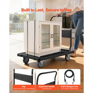 Carrello Pieghevole con Capacità di 450 kg, Piattaforma Mobile con Ruote Girevoli, Carrello per Trasporto e Shopping - Product Image 5