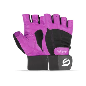 Guantes de gimnasio morados de medio dedo AEGZ para levantamiento de pesas, entrenamiento y Crossfit - Product Image 2