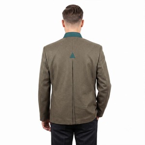 Unisex Green <b>Wool</b> Lederhosen <b>Quilted</b> Jacket Heated Breathable Winter Traditional European Clothing Regular Fit Solid Color - Product Image 4