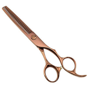 Tijeras de Peluquería Profesionales de Acero Inoxidable 440C, Diseño OEM para Diestros, Mango Mediano, Afiladas, Rectas, con 3 Dientes, Personalizables, Precio de Fábrica - Product Image 1