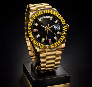 Reloj de Pulsera de Diseño Exclusivo Chapado en Oro de 41 mm con Esfera Negra Redonda y Funciones de Fecha y Día Automáticas para Hombre - Product Image 4