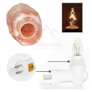 โคมไฟเกลือหิมาลัยคริสตัลพร้อมฐานไม้ โคมไฟเกลือหิมาลัยตกแต่ง - Product Image 4