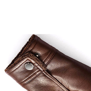 Custom Men's Vintage Style Sheep Leather <b>Jacket</b> Reversible Eco-Friendly Lightweight Winter Cotton Liner Polyester Fiber Filling - Product Image 4