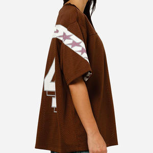 Camiseta de Fútbol Americano Oversize de Moda, Unisex, Transpirable, de Manga Corta, con Estampado de Número, Estilo Urbano, Venta al por Mayor, Marca Privada, OEM - Product Image 5