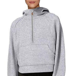 Vente en gros de sweats à capuche pour femmes de haute qualité, coupe courte, délavés à l'acide, avec impression en relief et broderie, fabrication sur mesure - Product Image 4