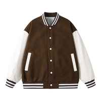Veste de baseball de haute qualité avec broderie en chenille, col montant, style universitaire pour hommes