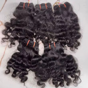 Extensiones de Cabello Remy de Doble Trama, Cabello Indio Virgen Rizado, Textura Suave, Brillo Natural, Lisas, con Clip, Más Vendidas - Product Image 1