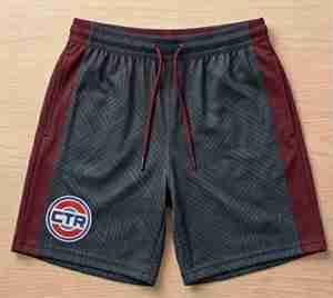 กางเกงขาสั้นออกกำลังกายผู้ชายทรงสปอร์ตเอวกลาง ผ้าทอ ระบายอากาศ แห้งเร็ว มีเชือกผูก ลายพิมพ์ มีกระเป๋า โพลีเอสเตอร์/คอตตอน 80 กรัม - Product Image 1