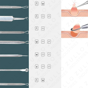 Premium 6 Piece Stainless Steel Acne Blackhead Extractor Kit with Custom Logo Professional Pore Cleaner Tools - Product Image 3