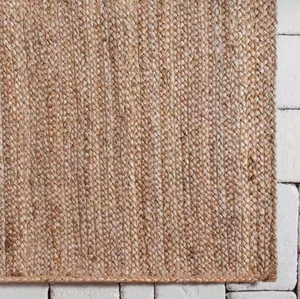 Alfombra de yute, alfombra trenzada de yute natural puro, hecha a mano, estilo rústico moderno, para sala de estar, hotel, oficina, uso comercial - Product Image 6