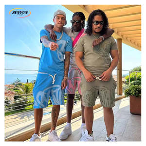 Conjunto Deportivo Casual de Verano para Hombre, Camiseta y Pantalones Cortos, Atuendo Ligero, Conjunto Coordinado de Verano para Hombre - Product Image 4