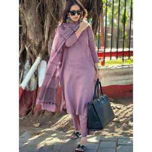 OFFRE SPÉCIALE ÉTÉ NOUVELLE COLLECTION SALWAR KAMEEZ TROIS PIÈCES avec DUPATTA IMPRIMÉE EN CHANDERI TISSU RAYON SLUB FORMEL - Product Image 1