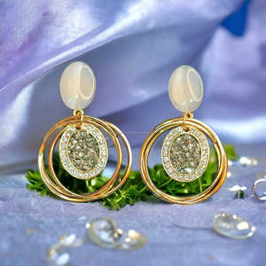 ต่างหูทองคำดีไซน์แฟชั่นคุณภาพสูงจาก Peru Pyrite รุ่นล่าสุด สำหรับผู้หญิงและเด็กผู้หญิง - Product Image 2