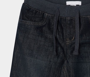 Jeans en denim brut à jambe droite pour garçons, taille élastique, coupe régulière, longueur complète, pantalon en denim décontracté pour enfants, tenue quotidienne, mode urbaine, nouveauté - Product Image 4