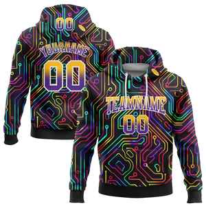 Sweat-shirt personnalisé pour homme avec circuit imprimé, nom et numéro, design par sublimation, respirant, tricoté, décontracté, automne - Product Image 6