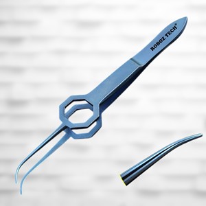 Pince de transplantation capillaire pour la pose de cheveux, la repousse des racines et la transplantation de follicules capillaires fins, plateforme sans dents - Product Image 1