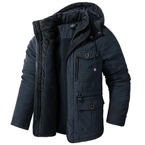 Chaqueta de Invierno Cálida con Capucha y Forro Polar para Hombre, Talla Grande, con Múltiples Bolsillos, Chaqueta Informal Cálida y Cómoda - Product Image 4