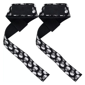 Sangles de levage en coton à motif squelette pour une meilleure adhérence, sangles de poignet rembourrées pour les passionnés de fitness et les culturistes - Product Image 3