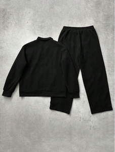 Custom Logo Unisex Lightweight Hooded Summer Nylon Reflective Piping Shell <b>Black</b> Long Sleeve Crop <b>Windbreaker</b> Tracksuit 2-Piece - Product Image 6