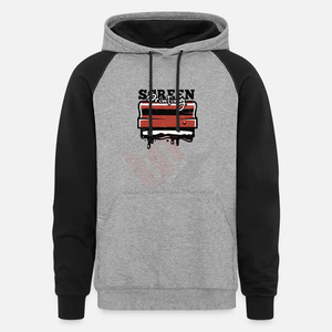 Sweat-shirt à capuche gris pour homme avec manches raglan noires, logo sur le devant, séchage rapide, coupe classique, molleton décontracté, vêtement d'automne - Product Image 3
