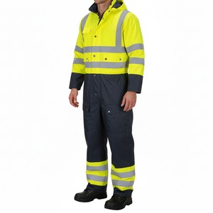 Hi Vis Reflective <b>Overall</b> Safety Coverall for <b>Construction</b> Roadwork Mining and Factory Uniform Use - Product Image 3