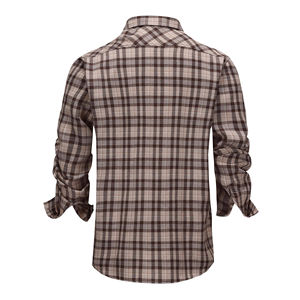 Chemise en flanelle pour homme, coupe slim, chemise en flanelle d'automne pour homme, manches longues, à carreaux, boutonnée, chemise en flanelle décontractée - Product Image 2