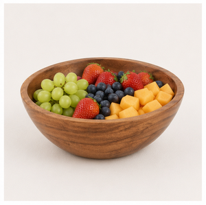 Tazón para Ensalada de Madera de Acacia Hecho a Mano, Tazón para Servir Frutas y Sopas de Madera Natural Ecológica, Vajilla de Madera Pulida Apta para Alimentos - Product Image 4