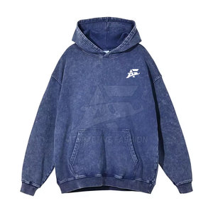 Vente directe d'usine, sweats à capuche pour hommes de la meilleure qualité, design personnalisé, votre propre logo, sweats à capuche basiques pour hommes, effet délavé - Product Image 3
