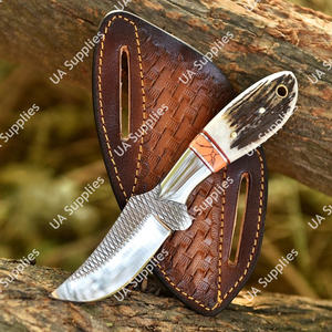 Cuchillo de supervivencia y caza industrial de acero con mango de cuerno de ciervo, hecho a mano, DIY, OEM, para forja de herraduras, para exteriores y camping, de UA Supplies - Product Image 2