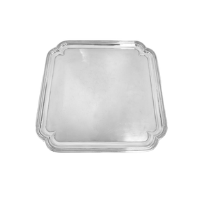 Modern Silver Rectangle Stainless Steel Serving Tray Hammered Decorative <b>Platter</b> with Side Handles for Kitchen Dining Diwali - Product Image 5