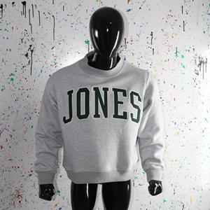 Sudadera JONES ASH GREY con cuello alto 100% verde caza con apliques bordados y cuello ancho info.clushsports - Product Image 5